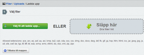 valj fil att lada upp