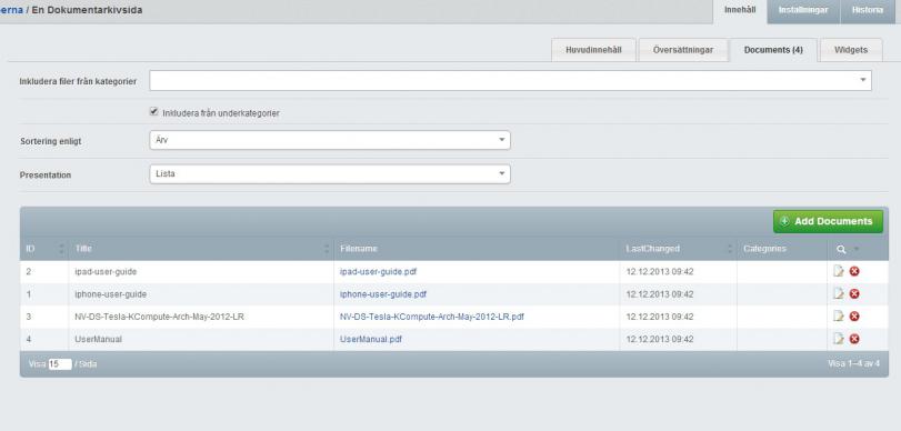 dokument flik installningar